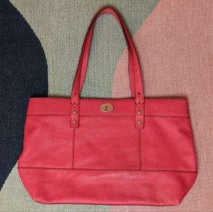 Fossil Vintage Genuine Leather Large Pink Hobo Shoulder Bag